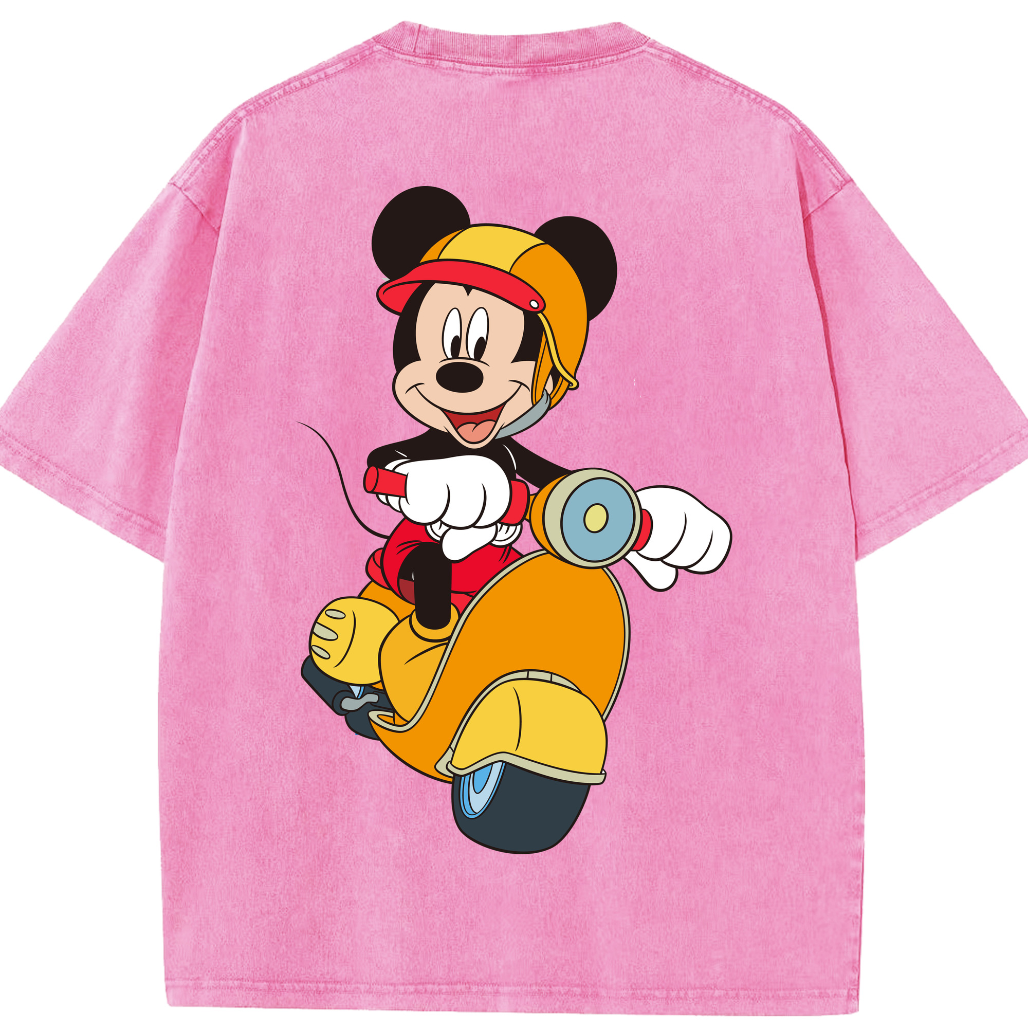 （画像用） ミッキーマウス Mickey Mouse 綿100% ヴィンテージ風 半袖Tシャツ（背面プリント）
